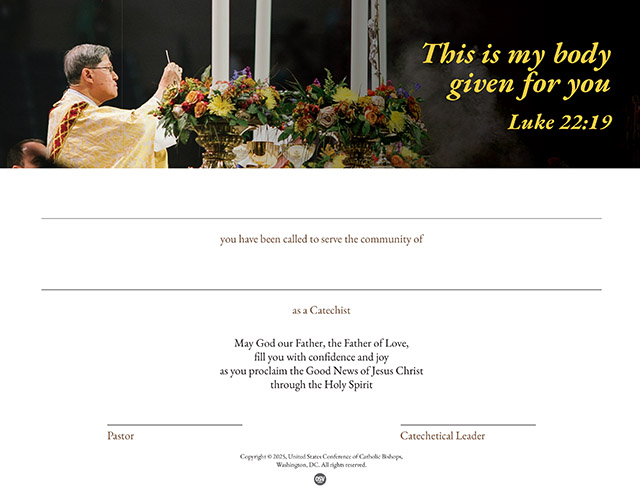 Catechetical Sunday 2025 Certificate, English