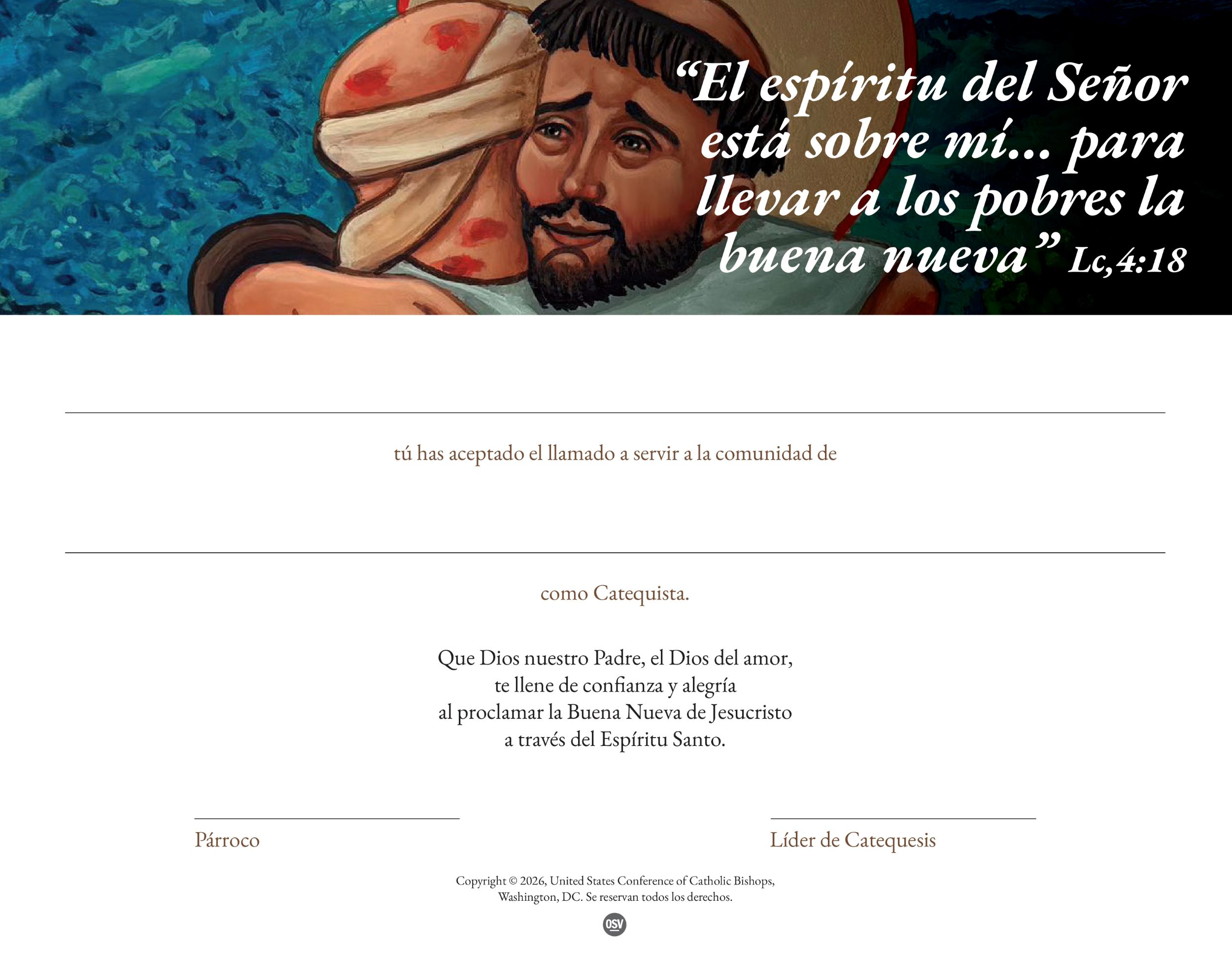 Catechetical Sunday 2026 Certificate, Spanish